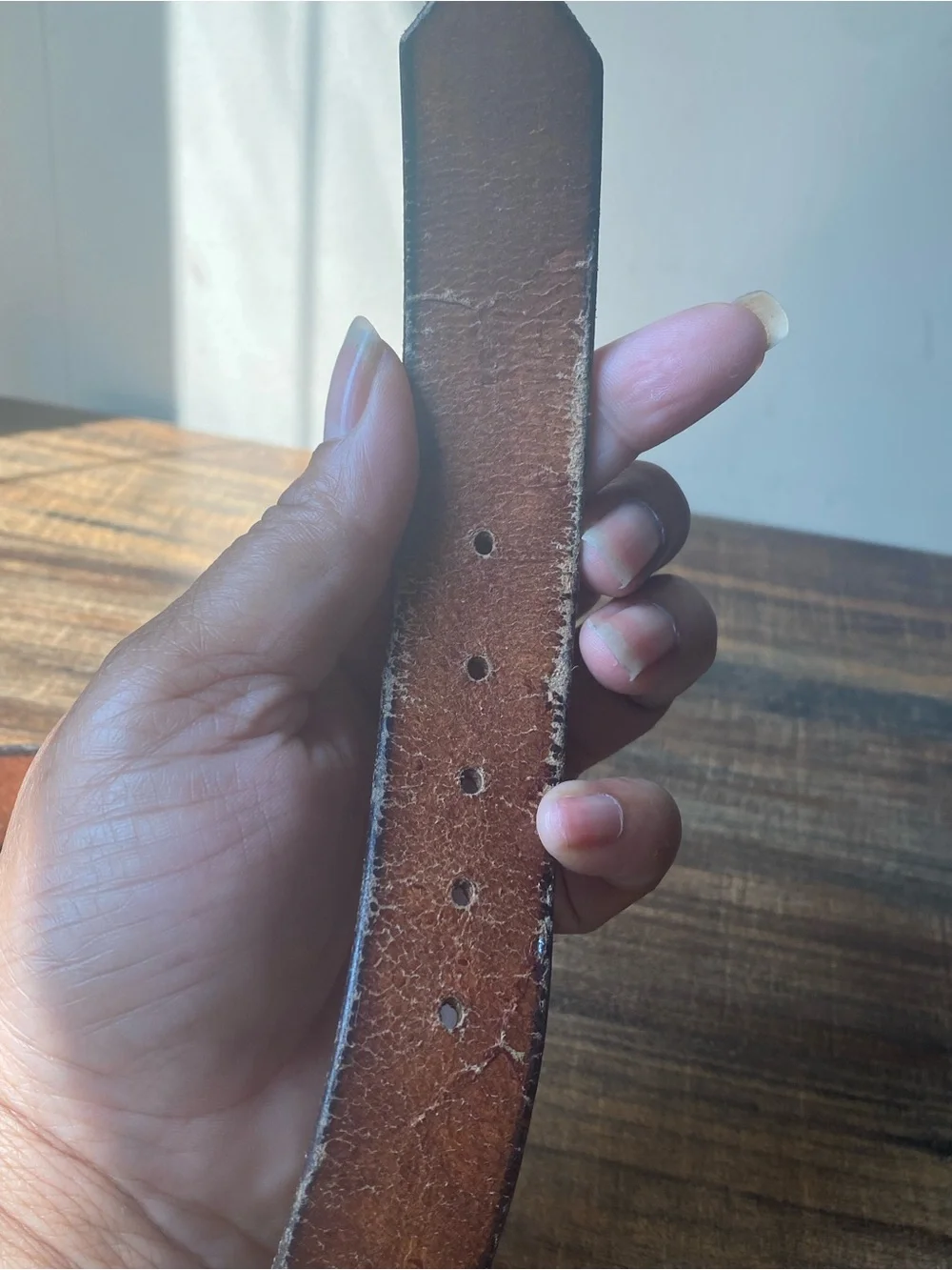 Vintage Handtooled Leather Belt, 34”